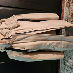 Moose Knuckles Cream Coat with Hood